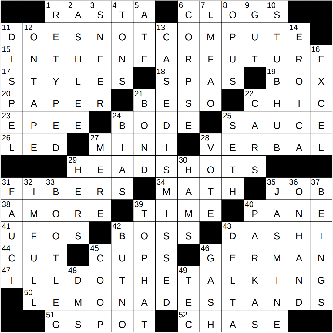 stylish nyt crossword clue