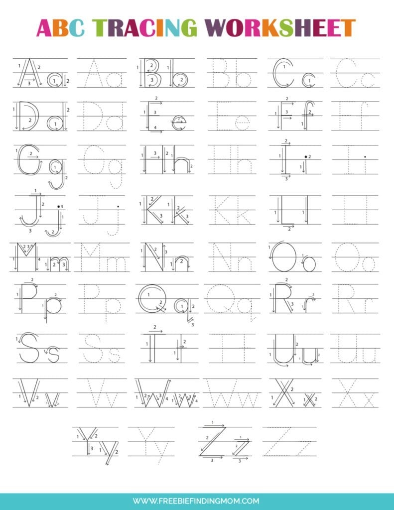 letter tracing pages