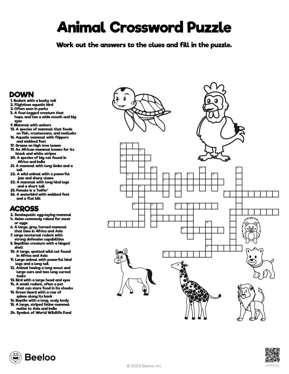 hard headed animal crossword clue