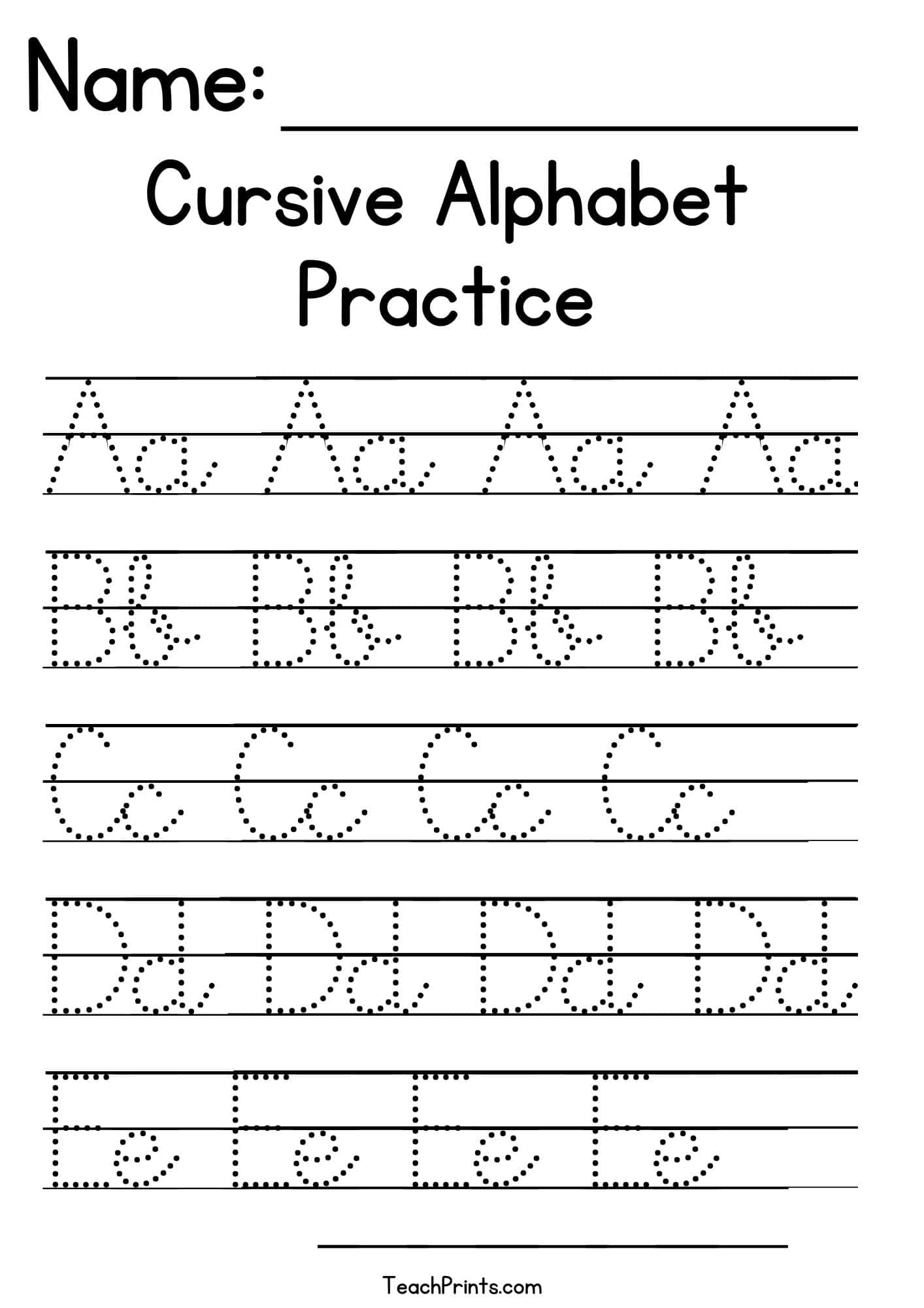 cursive letter practice