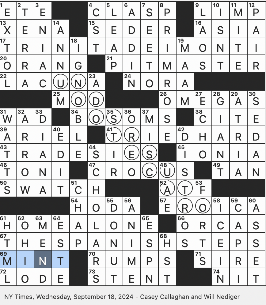 Rex Parker Does The NYT Crossword Puzzle Linux Software Packages Informally WED 9 18 24 House Of Worship At The Top Of 67 Across Car With A Three box Design Cutesy Term