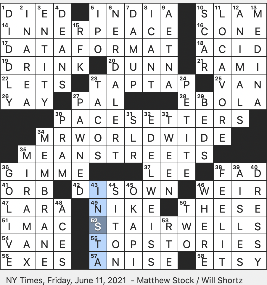 peace goddess crossword clue