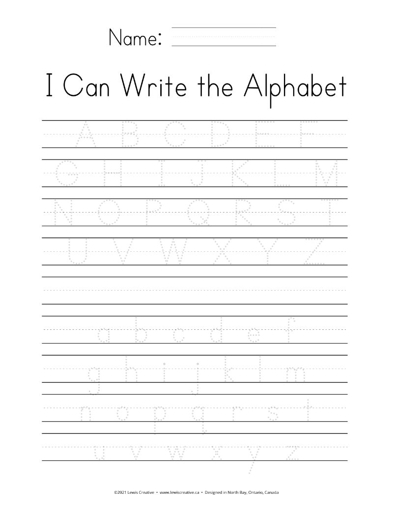 abc writing sheet