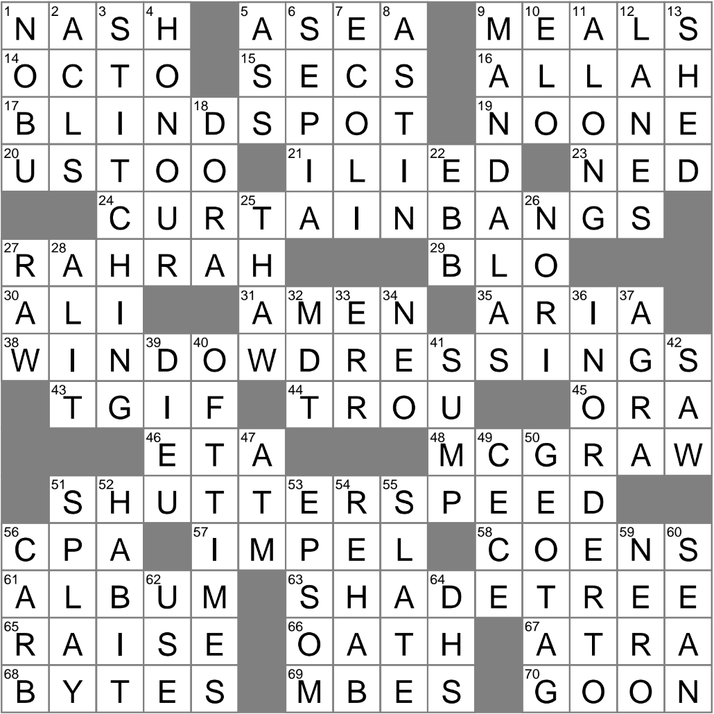 U K Awards Crossword Clue Archives LAXCrossword