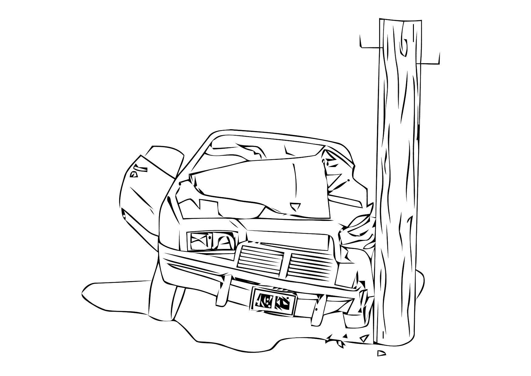 Coloring Page Car Crash Free Printables Img 11308