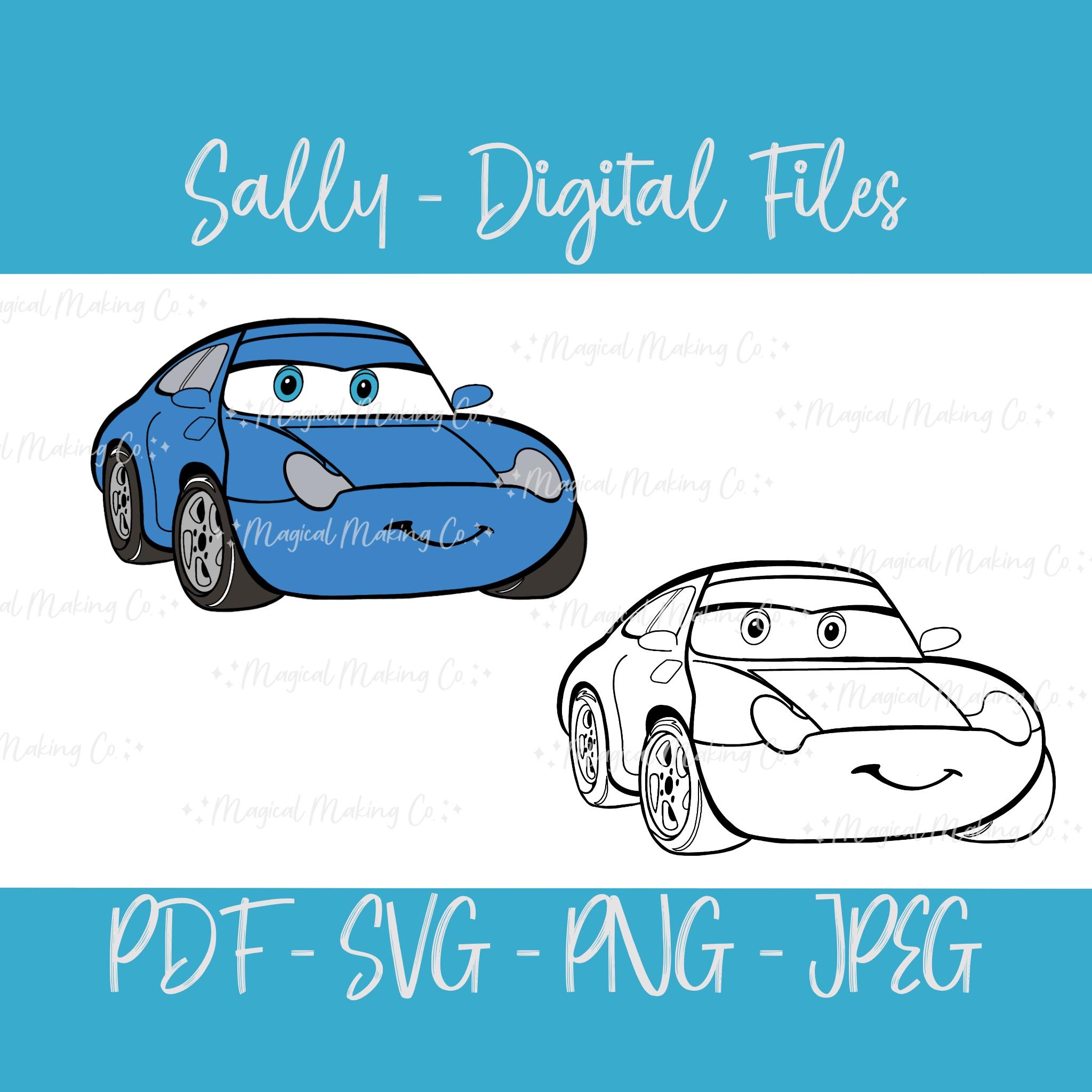 Sally cars Digital Files Svg pdf png jpeg Kids Coloring Pages pixar Coloring Pages Etsy