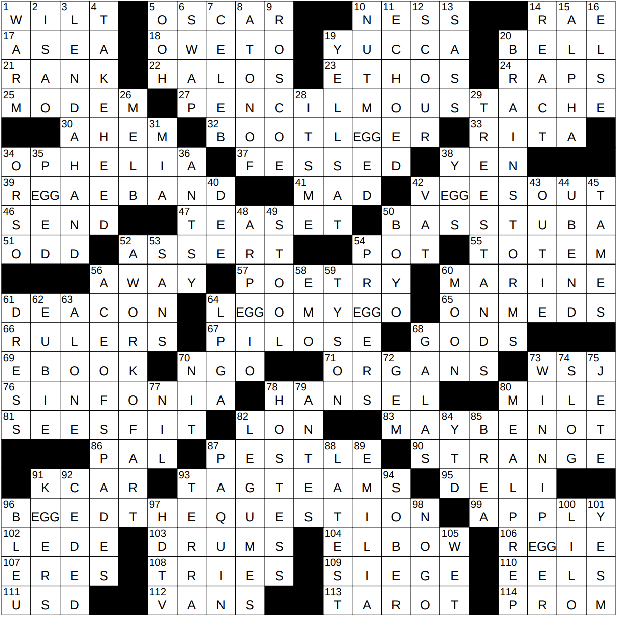 zilch crossword clue