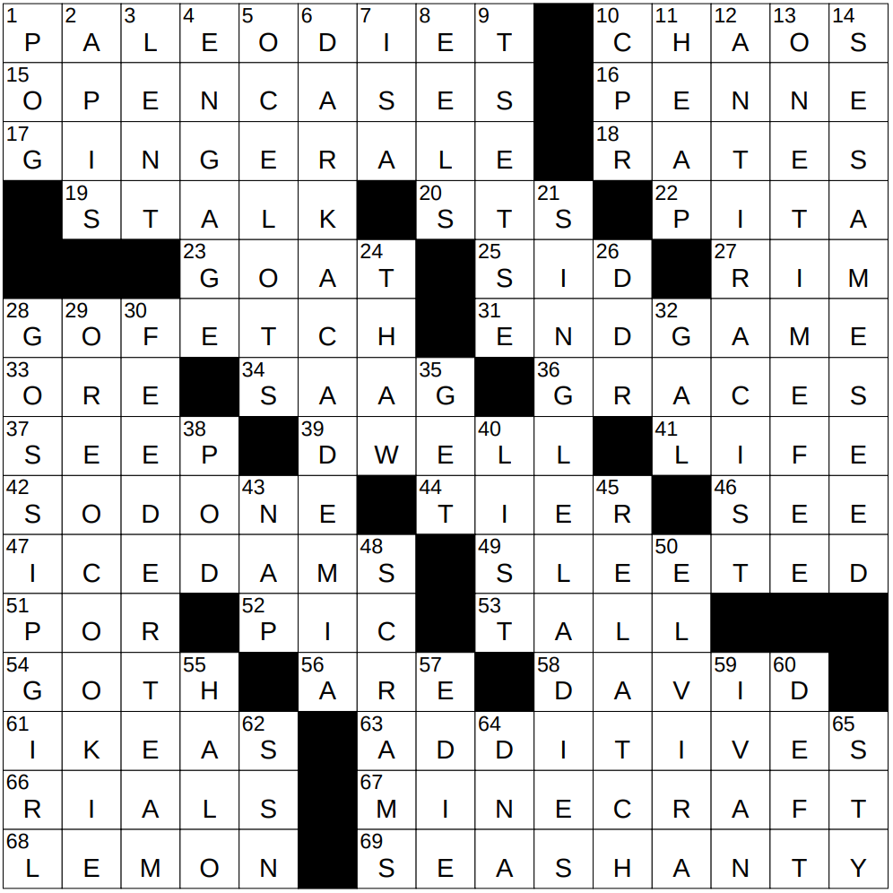 1114 25 NY Times Crossword 14 Nov 25 Friday NYXCrossword
