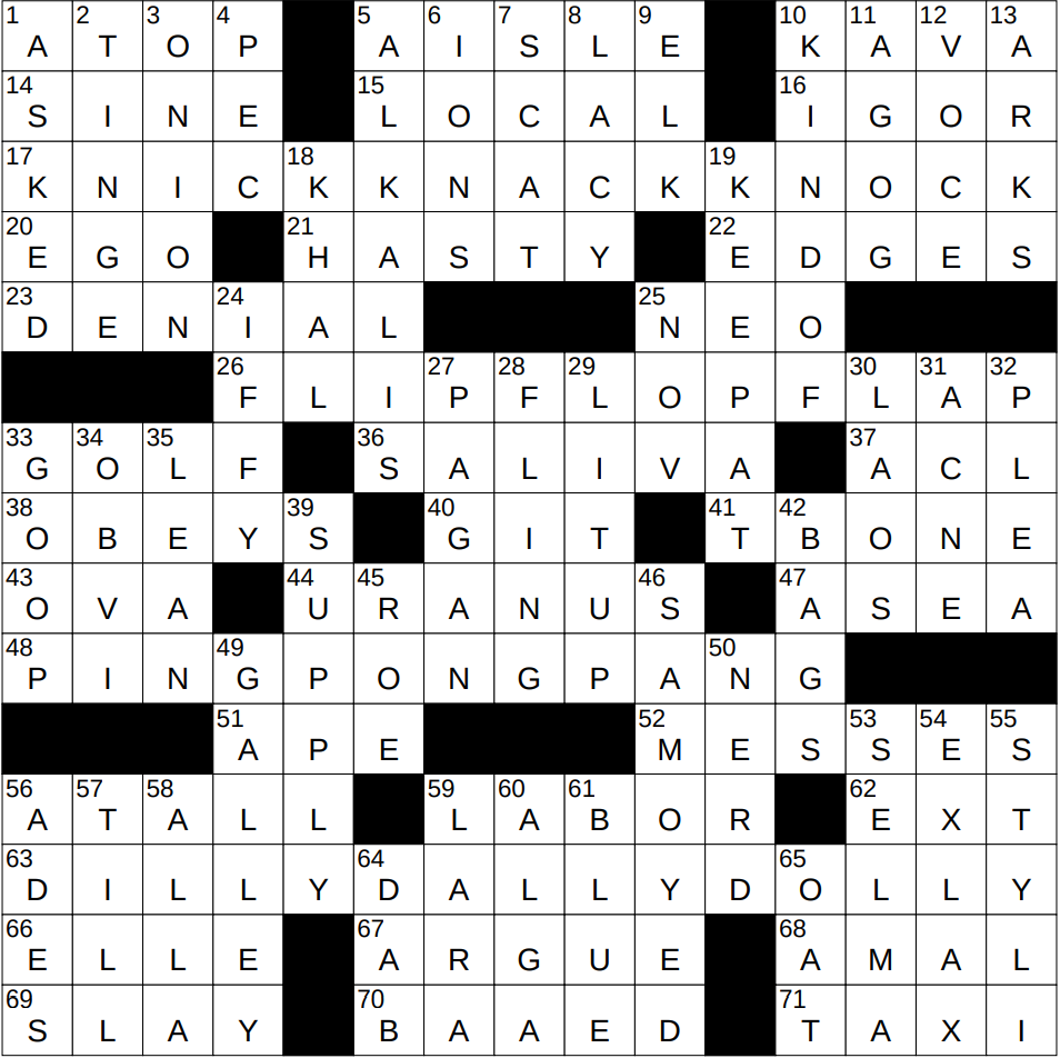 1217 24 NY Times Crossword 17 Dec 24 Tuesday NYXCrossword