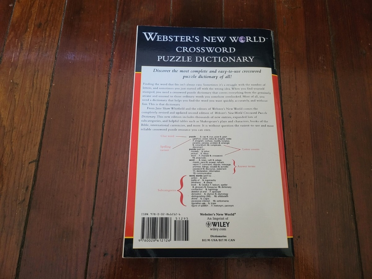 1997 NEW Webster s New World Crossword Puzzle Dictionary Second Edition 9780028612126 EBay