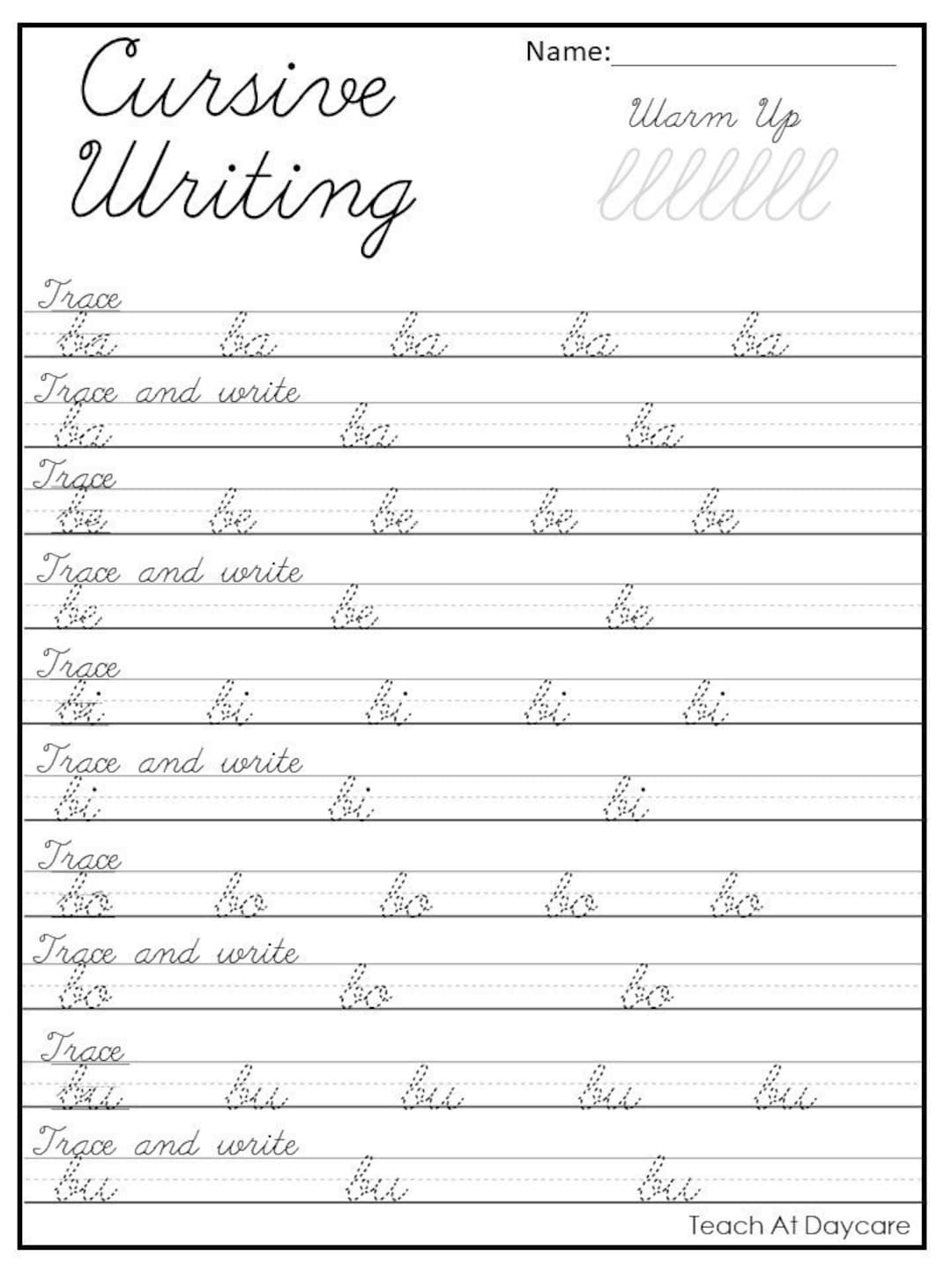 learning cursive worksheets