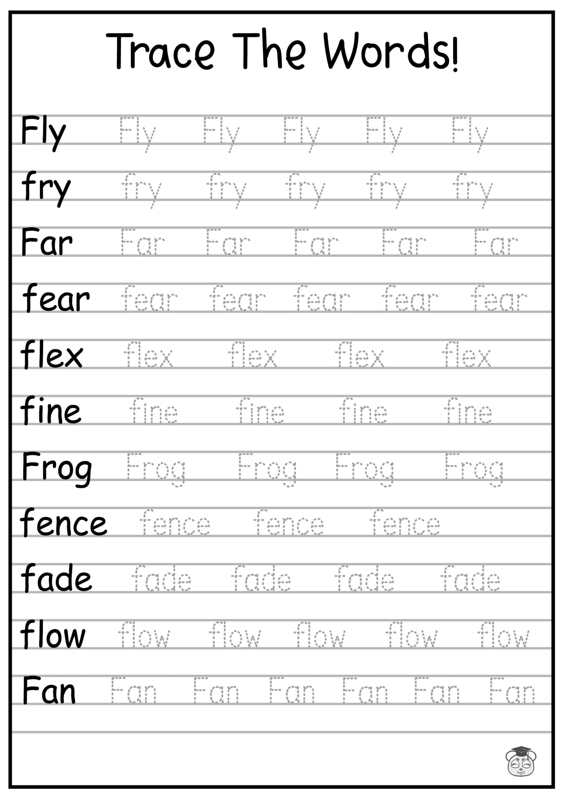 24 Printable Trace The Words Worksheet Alphabetical A Z Capital And Lowercase Words ages 3 7 KG1 To Grade 2 Etsy Denmark