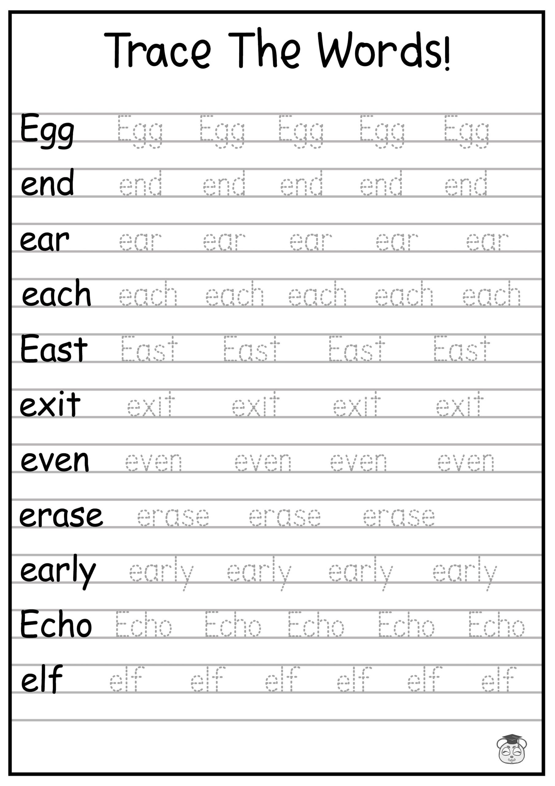 24 Printable Trace The Words Worksheet Alphabetical A Z Capital And Lowercase Words ages 3 7 KG1 To Grade 2 Etsy Finland
