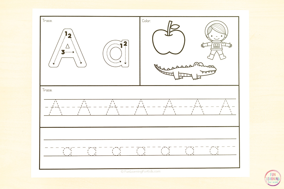 preschool letter tracing sheets