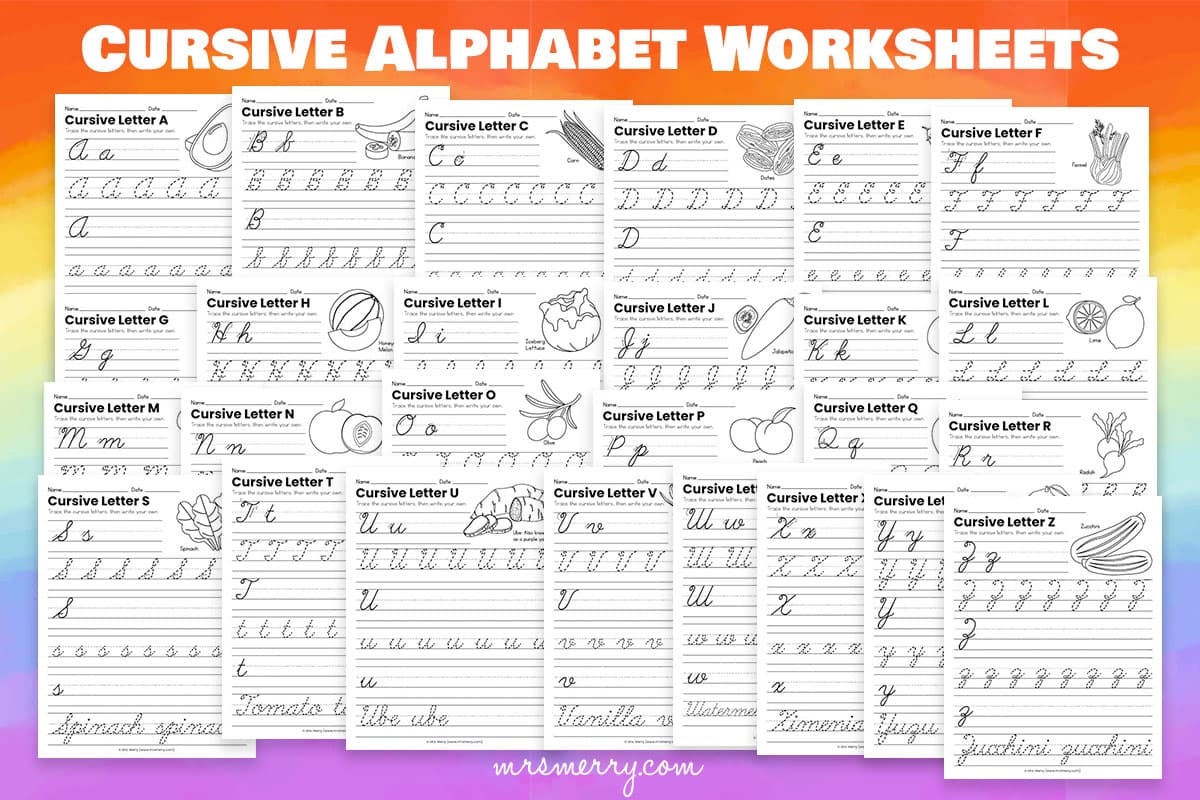 cursive writing printable alphabet