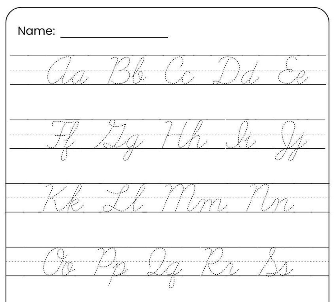 abc's in cursive worksheet