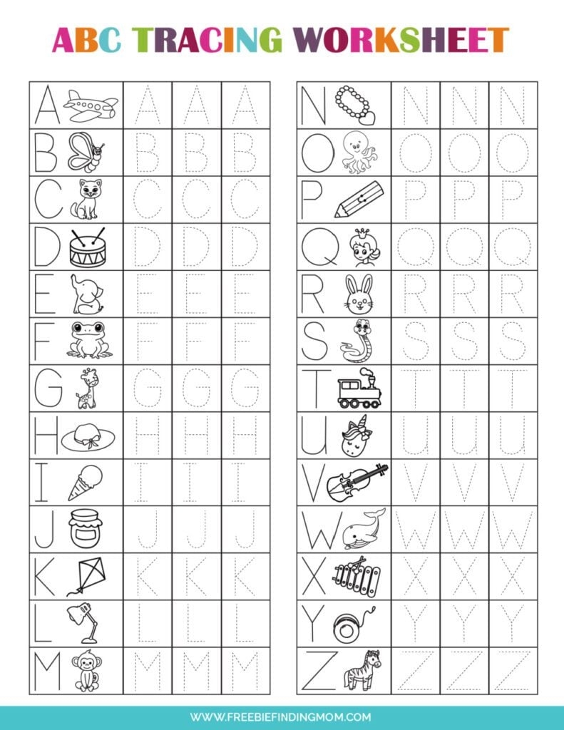 abc alphabet writing temoplate