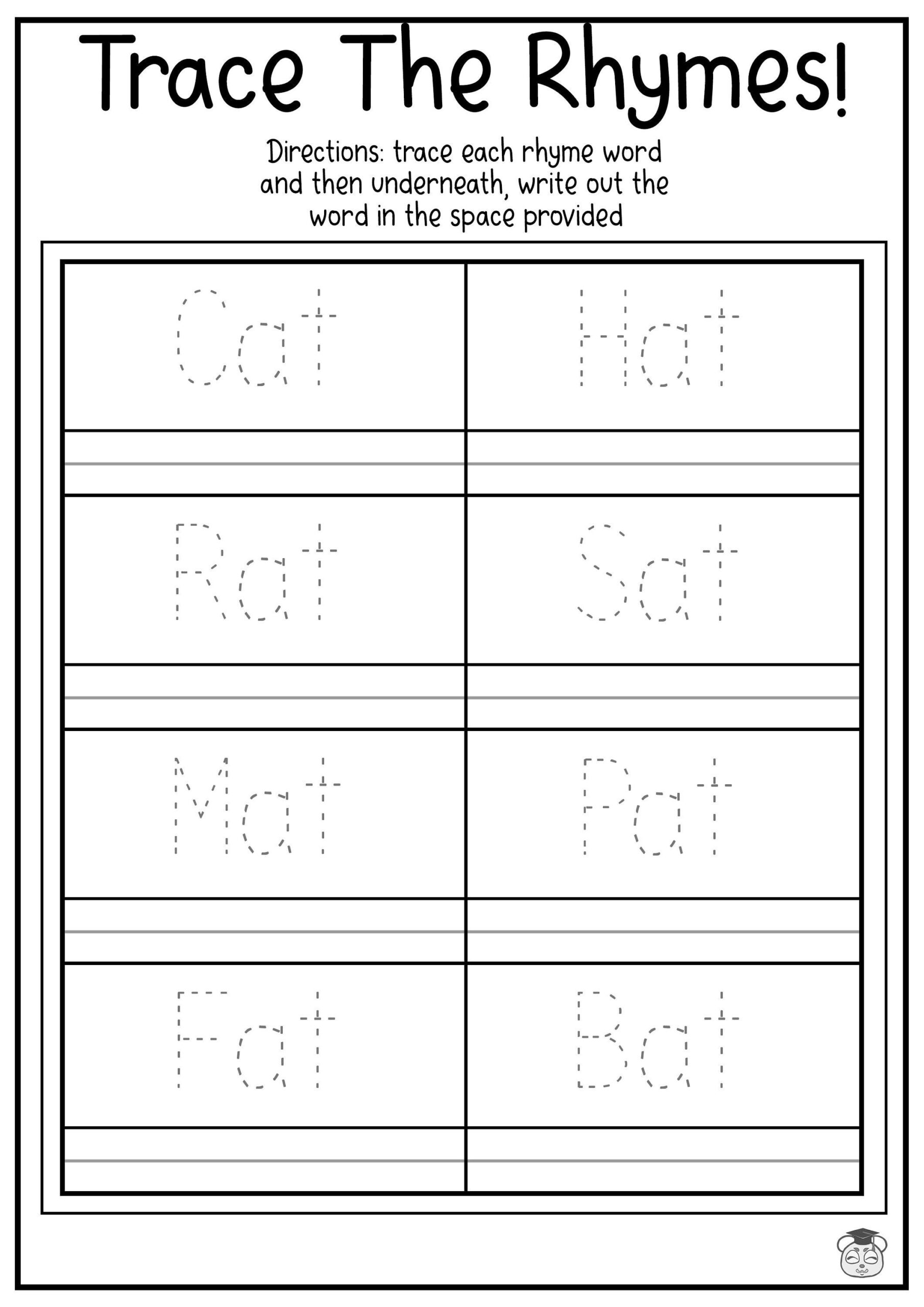 word tracing worksheets