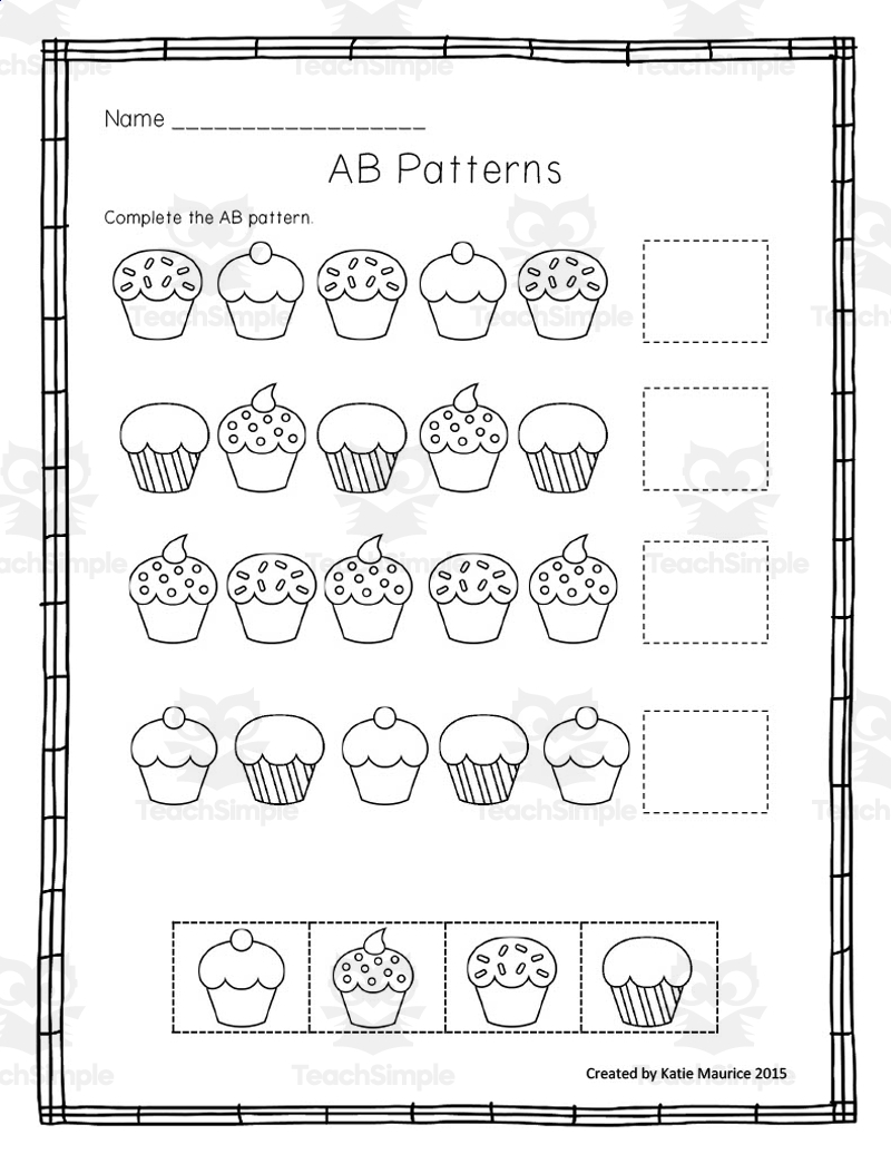 AB Patterns Worksheets By Teach Simple