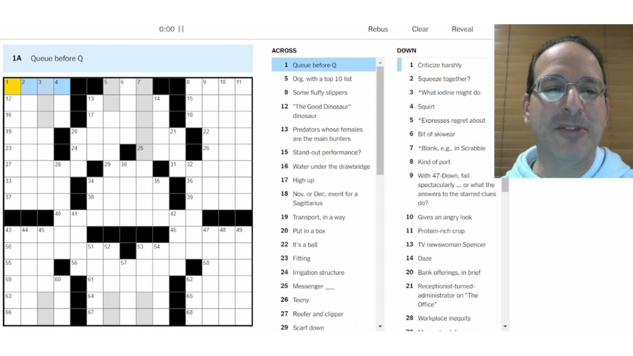 Actor Harrison 5 Hubbub 5 Thursday New York Times Crossword 12 21 23 YouTube