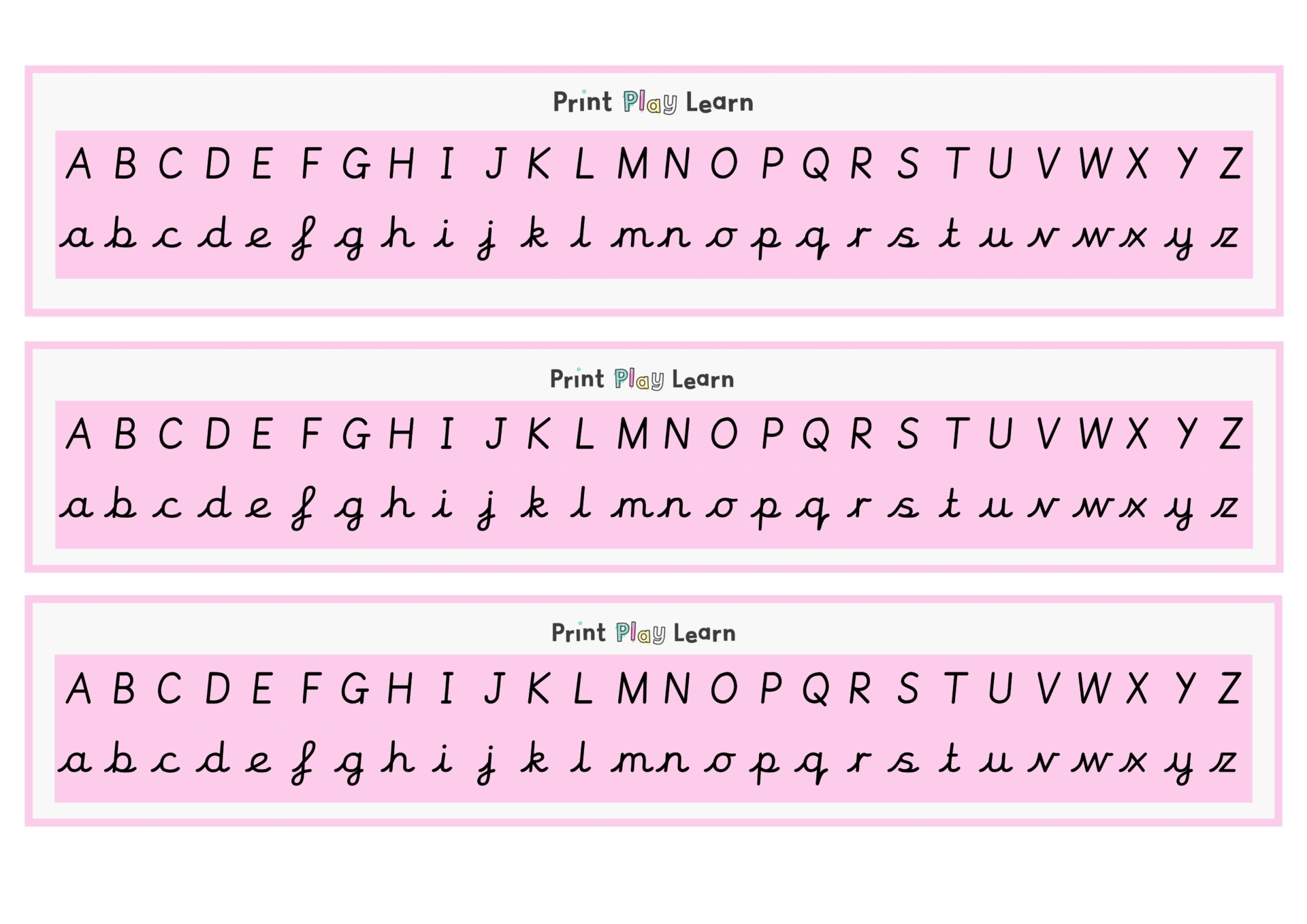 Alphabet Chart Cursive Letting Upper Lower Case Printable Teaching Resources Print Play Learn Alphabet Chart Cursive Letting Upper Lower Case Printable Teaching Resources Print Play Learn