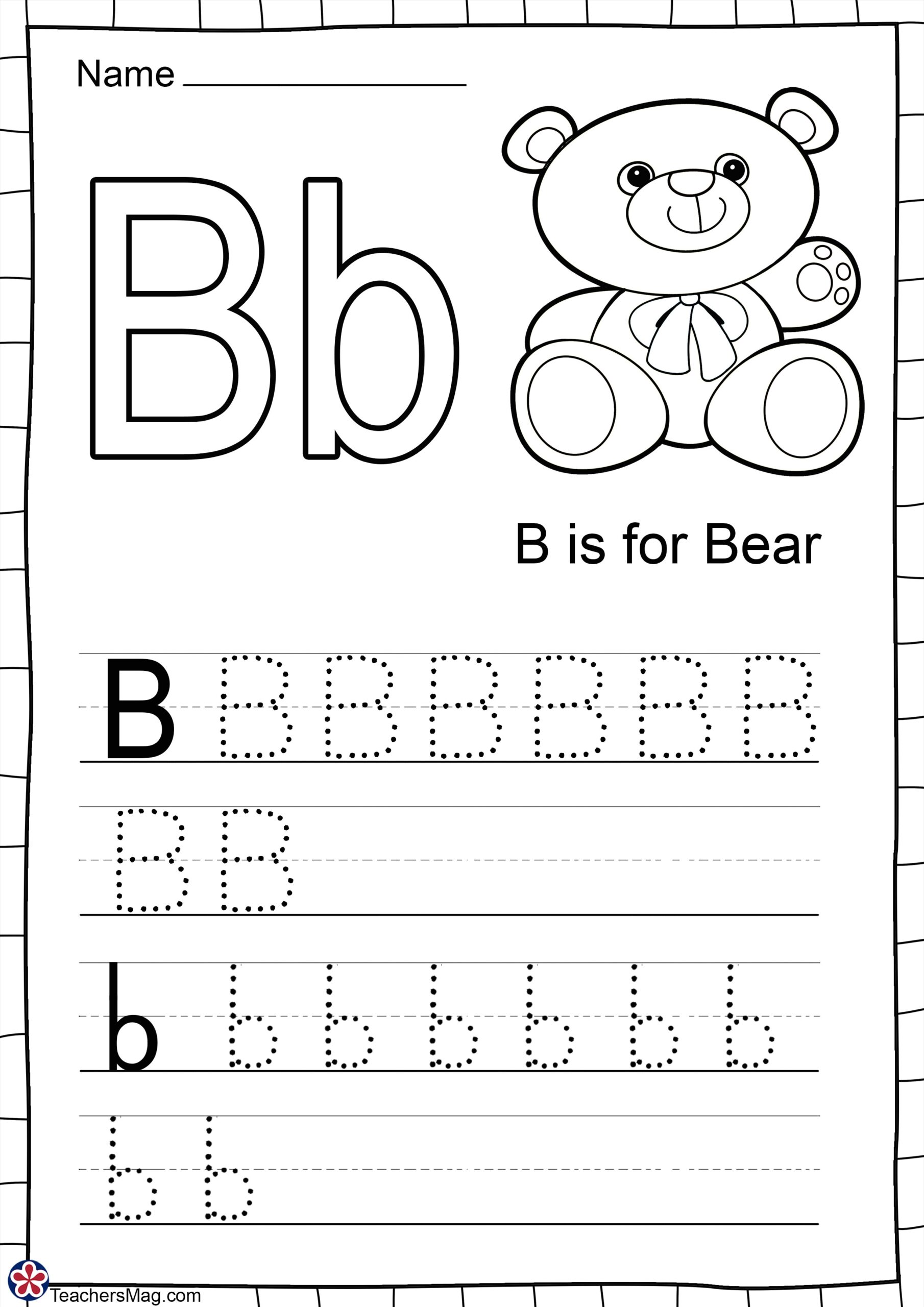Alphabet Letter B Trace Write Find Color Free Printable PDF Worksheets Library