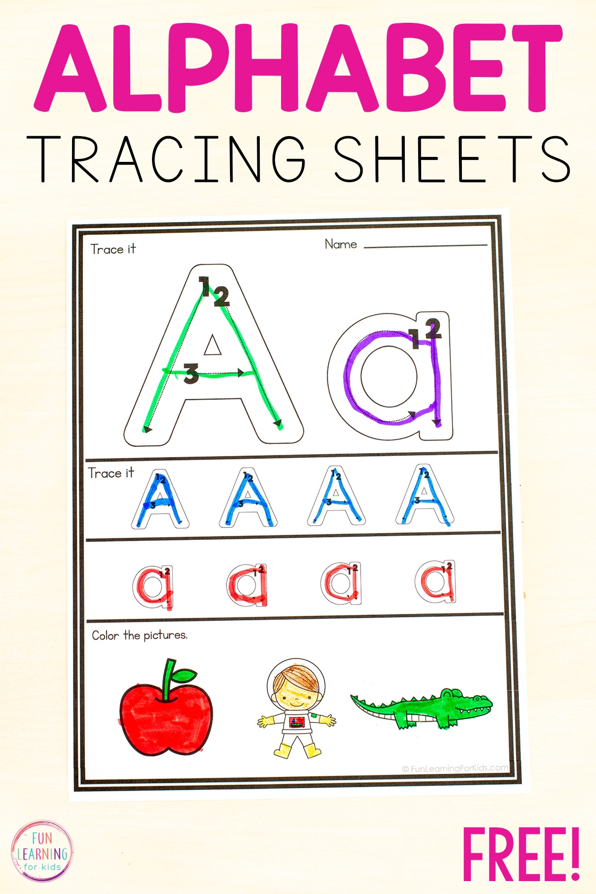 tracing letters for kids