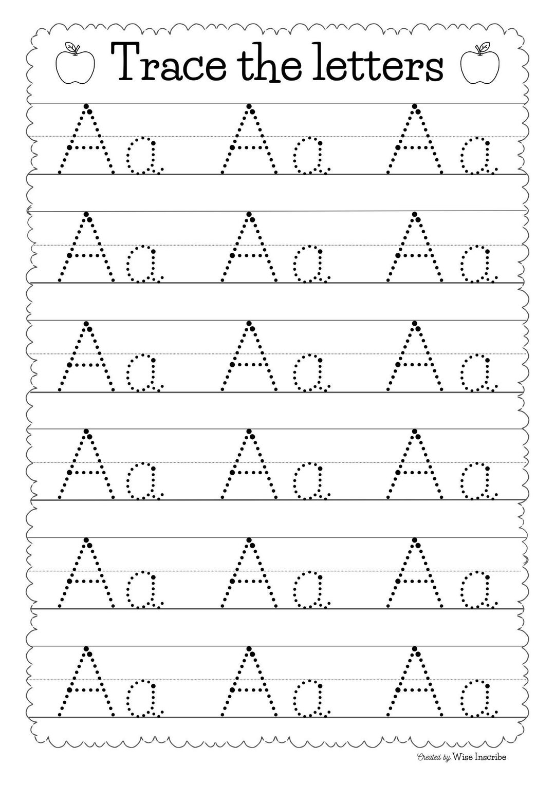 Alphabet Tracing Worksheets ABC Practice Preschool Resources printable Etsy