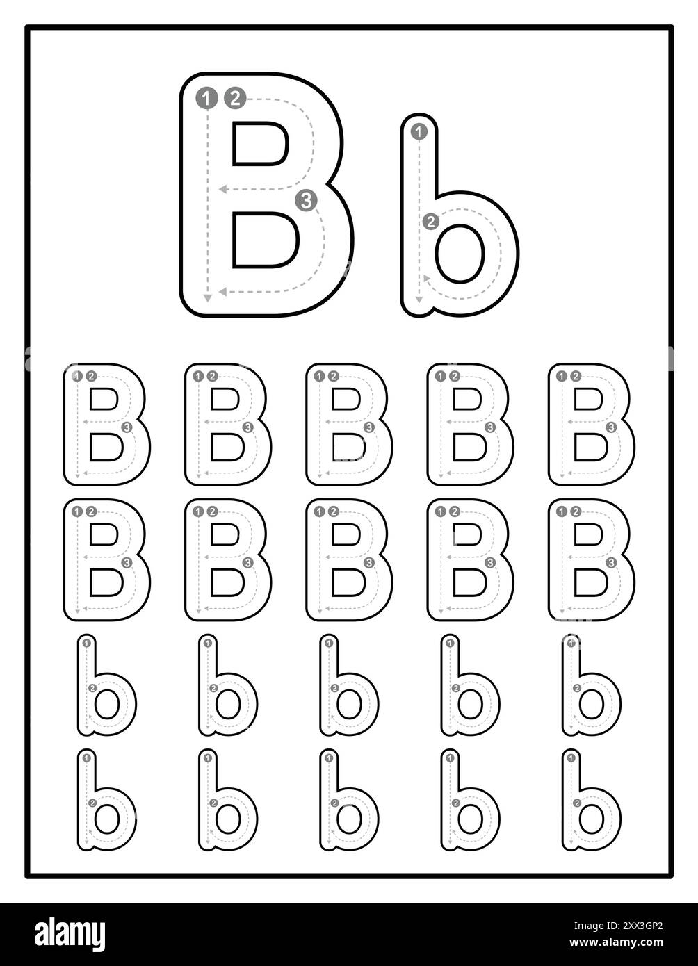 letter b tracing sheet