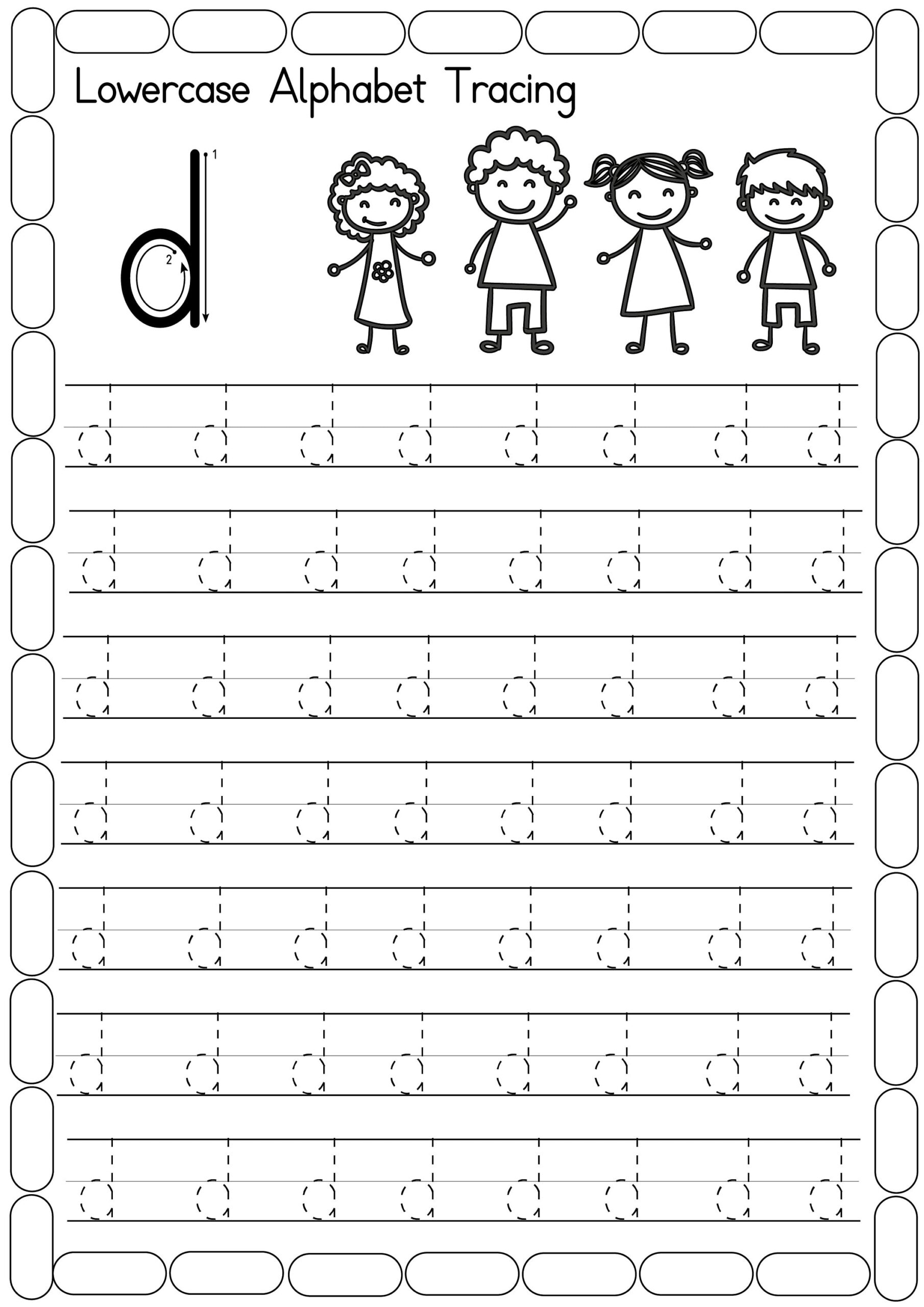 Alphabet Tracing Worksheets Lowercase Handwriting Practice PDF Etsy Israel