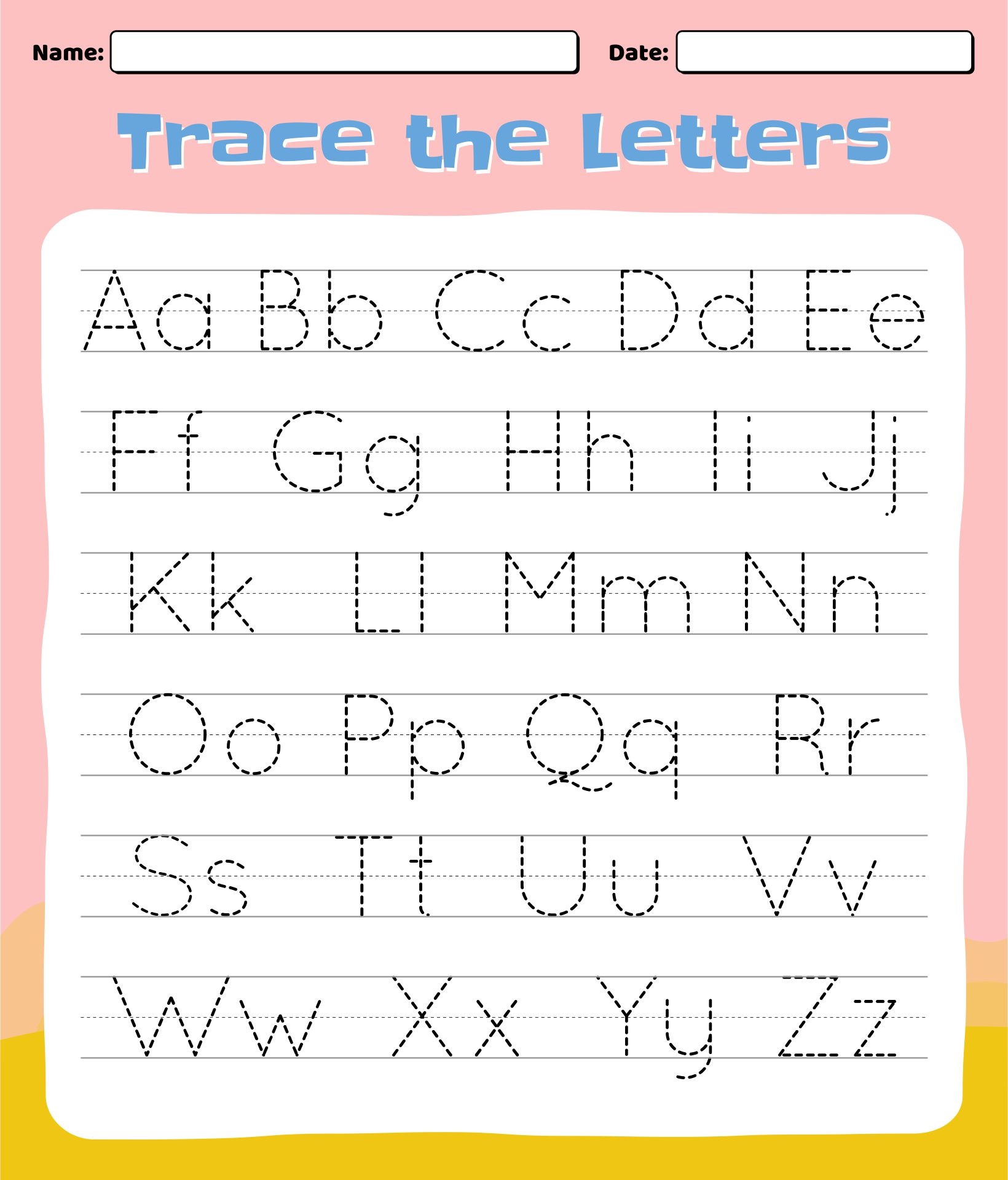 alphabet tracing sheet free
