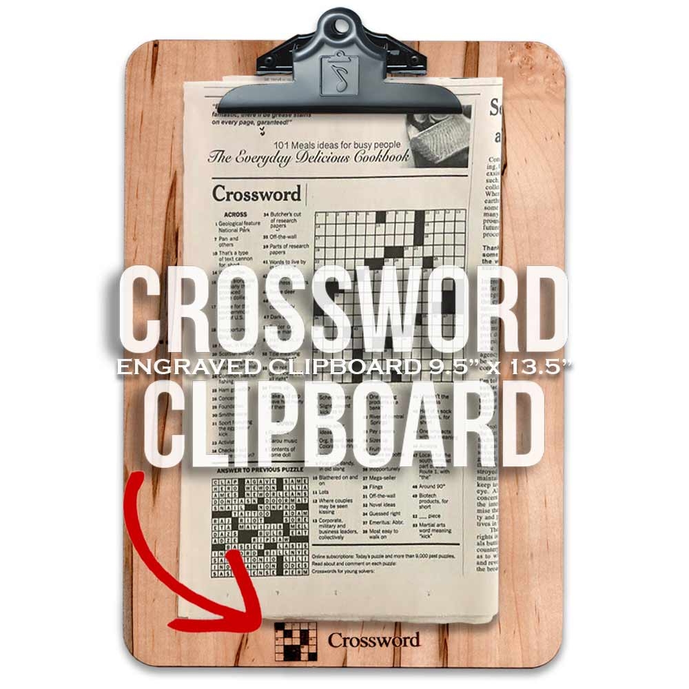 Ambrosia Maple Engraved Crossword Puzzle Clipboard USA Made