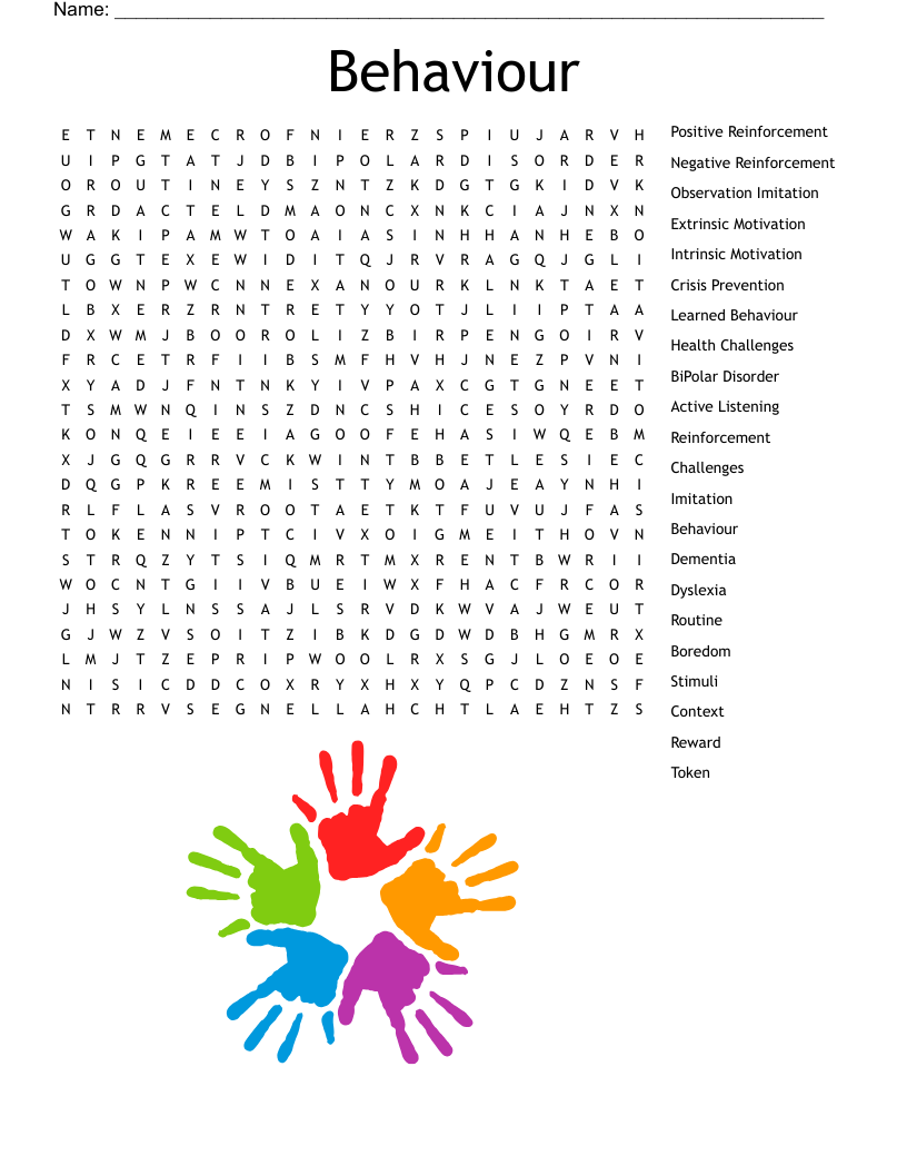 Behaviour Word Search WordMint