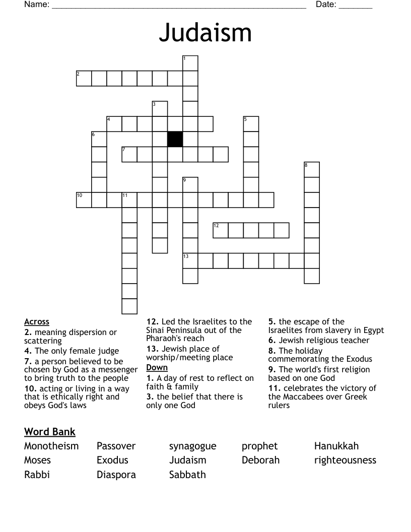 Chapter 6 Israelites Crossword WordMint