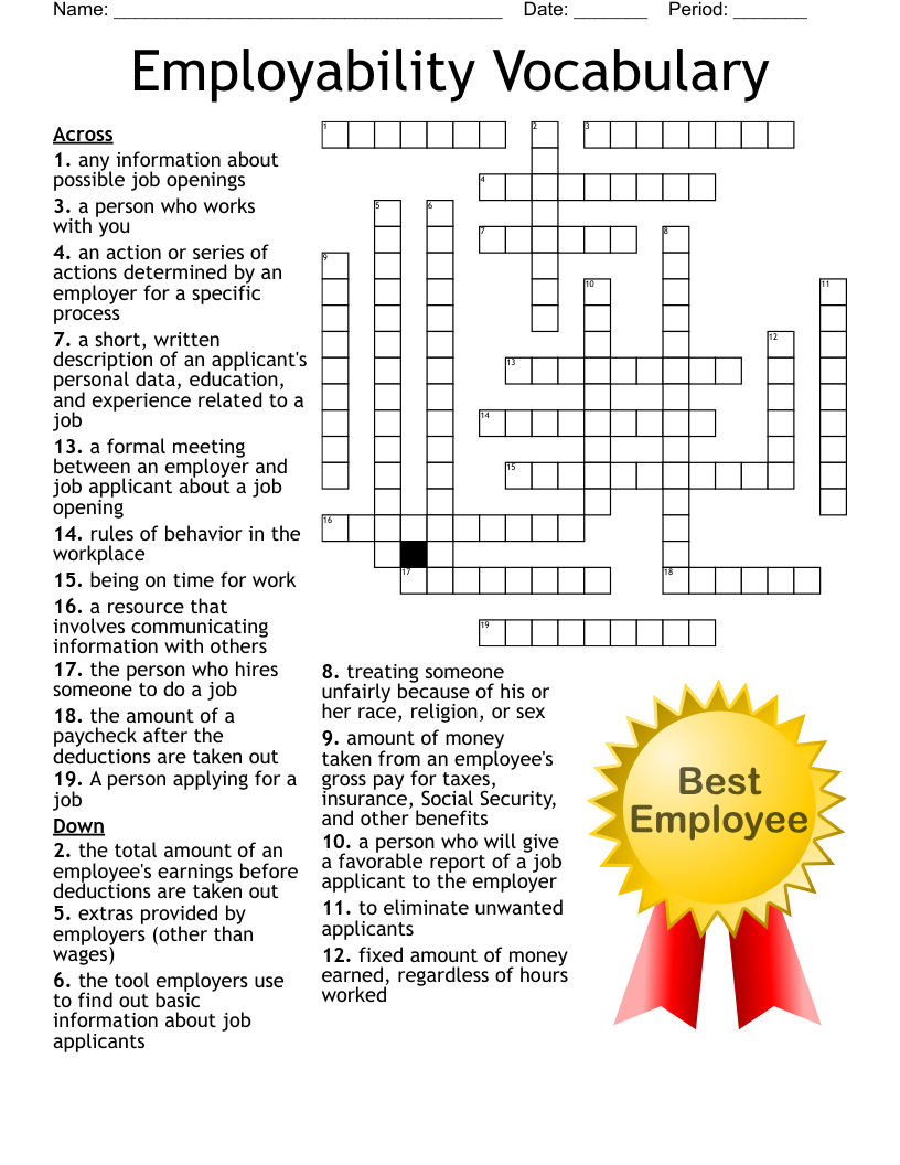 Compensation And Benefits Crossword WordMint