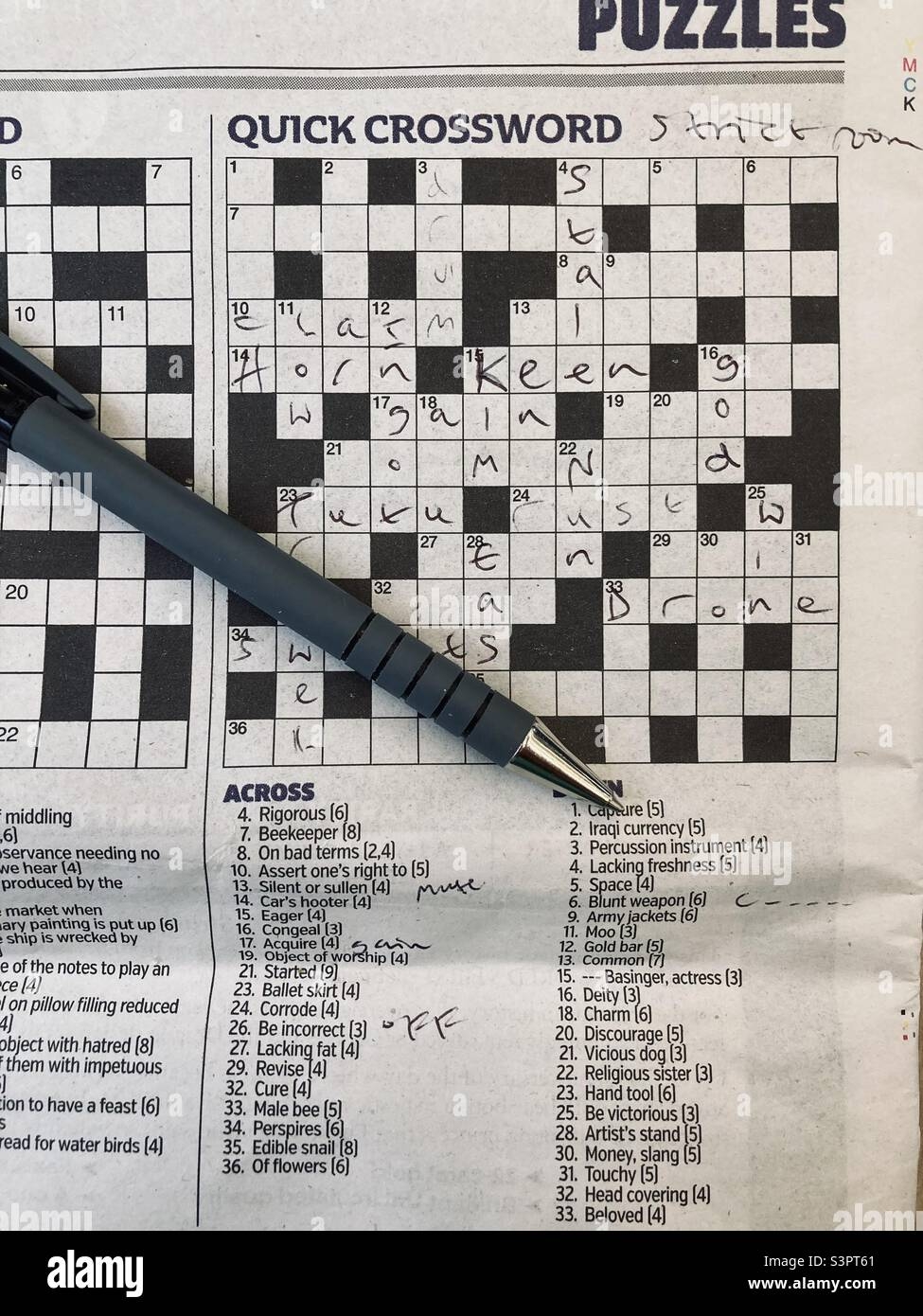 Completed Crossword Puzzle Hi res Stock Photography And Images Alamy Completed Crossword Puzzle Hi res Stock Photography And Images Alamy