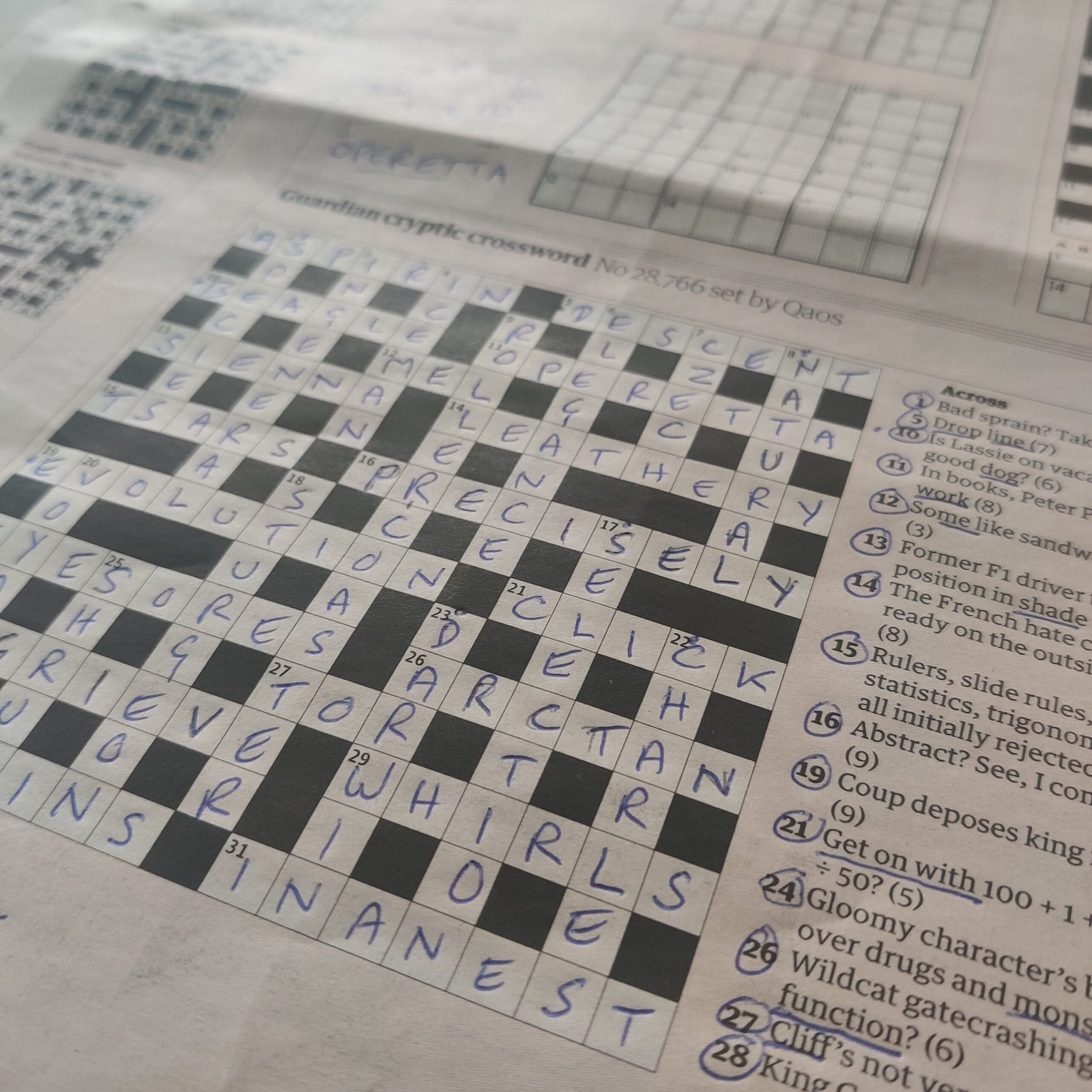 gloomy crossword clue