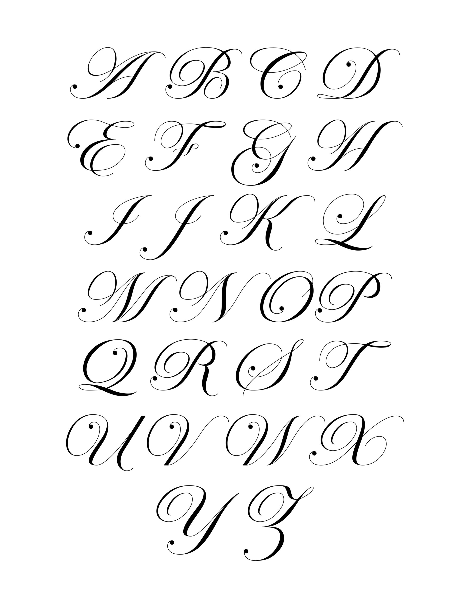 Cursive Alphabet Printable Royal Fancy Letters