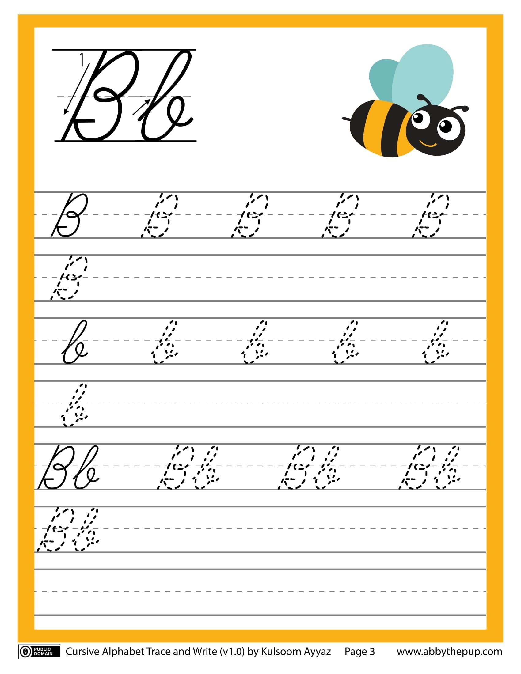 Cursive Alphabet Trace And Write Letter B Free Printable Worksheets Cursive Alphabet Trace And Write Letter B Free Printable Worksheets