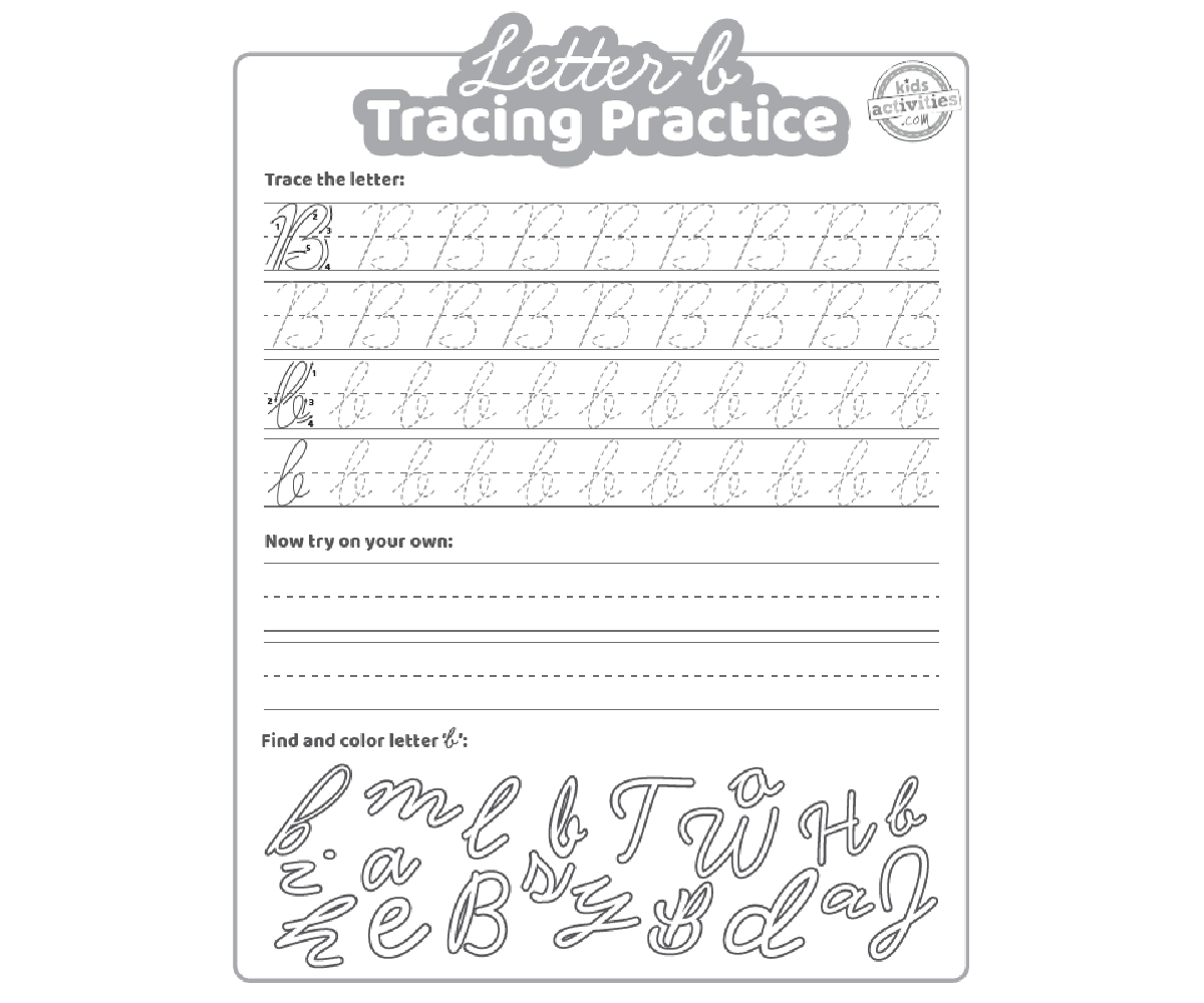 cursive b worksheet cursive b worksheet