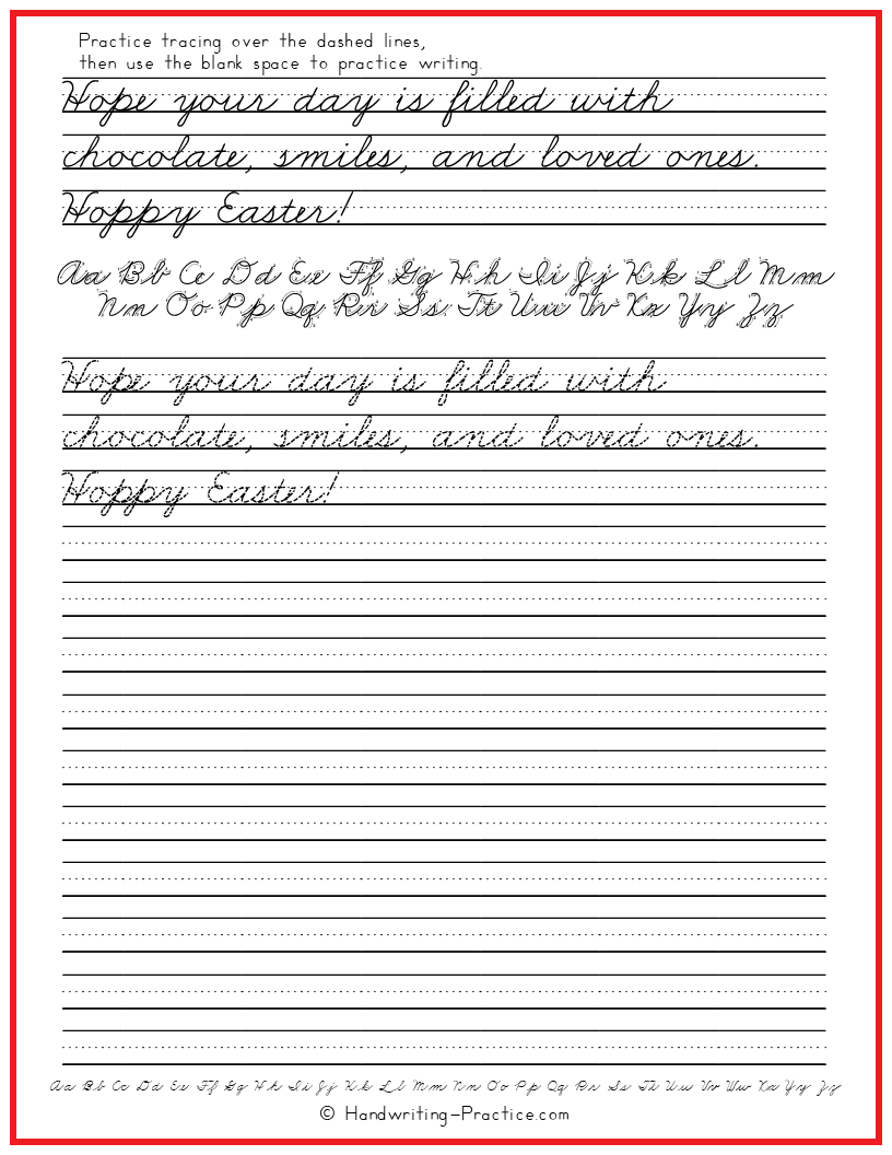 Cursive Handwriting Practice