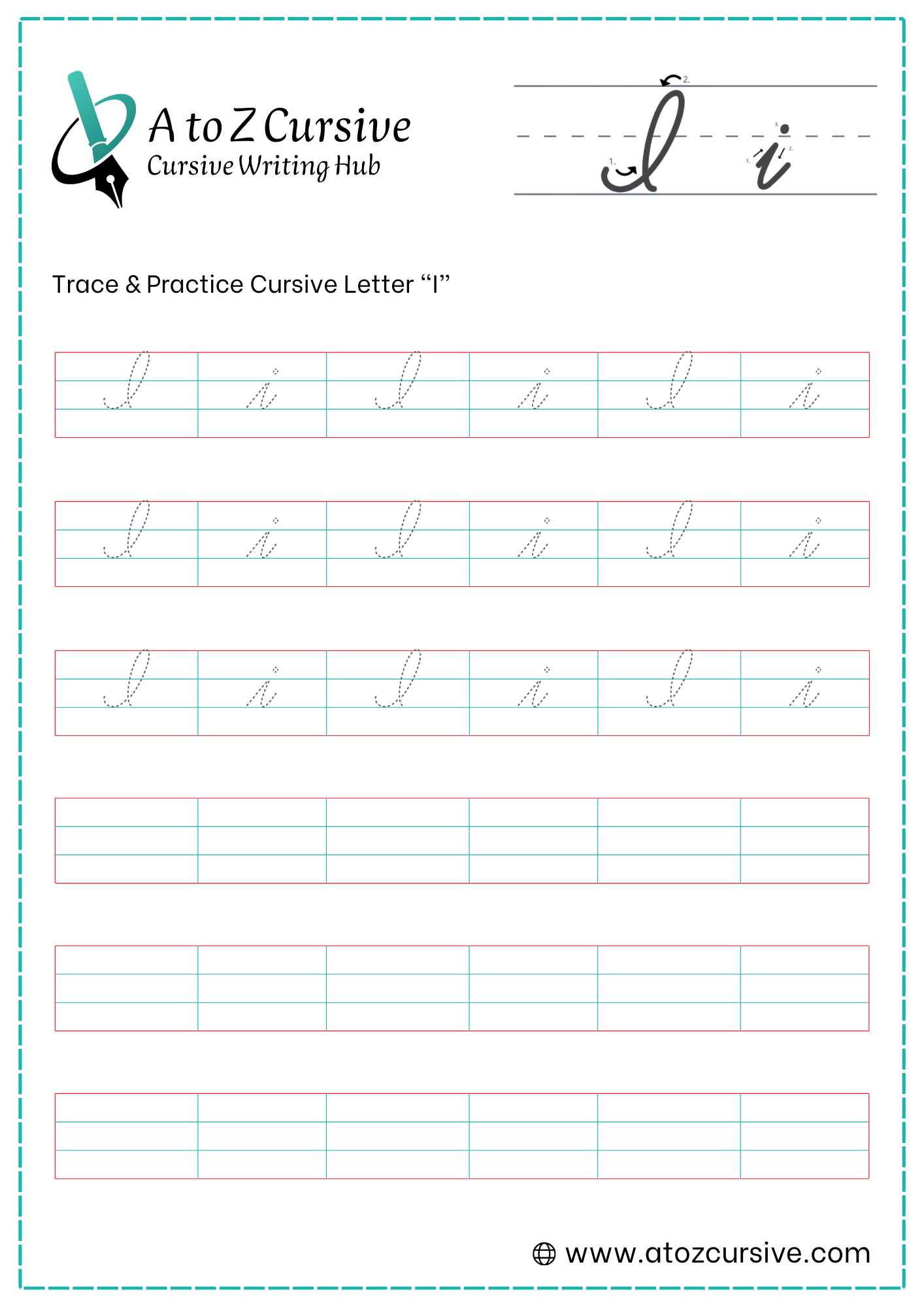 Cursive I Tutorial And Worksheets