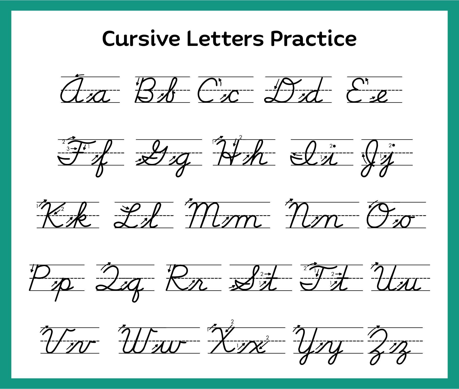 Cursive Letters 20 Free PDF Printables Printablee Cursive Letters 20 Free PDF Printables Printablee