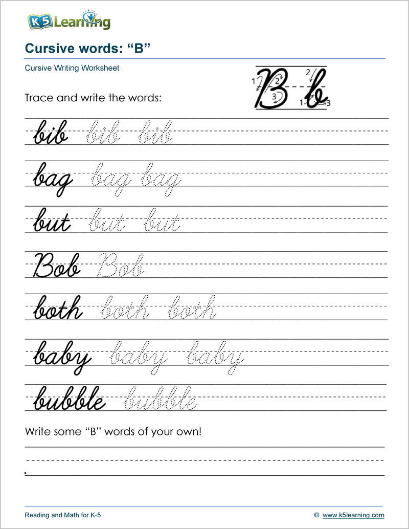 Cursive Writing Workbook K5 Bookstore