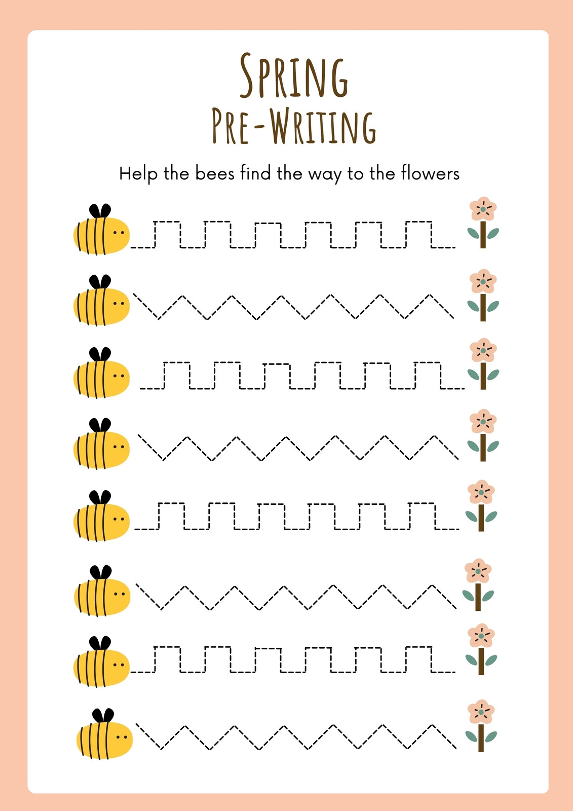 Custom Printable Spring Worksheet Templates Canva