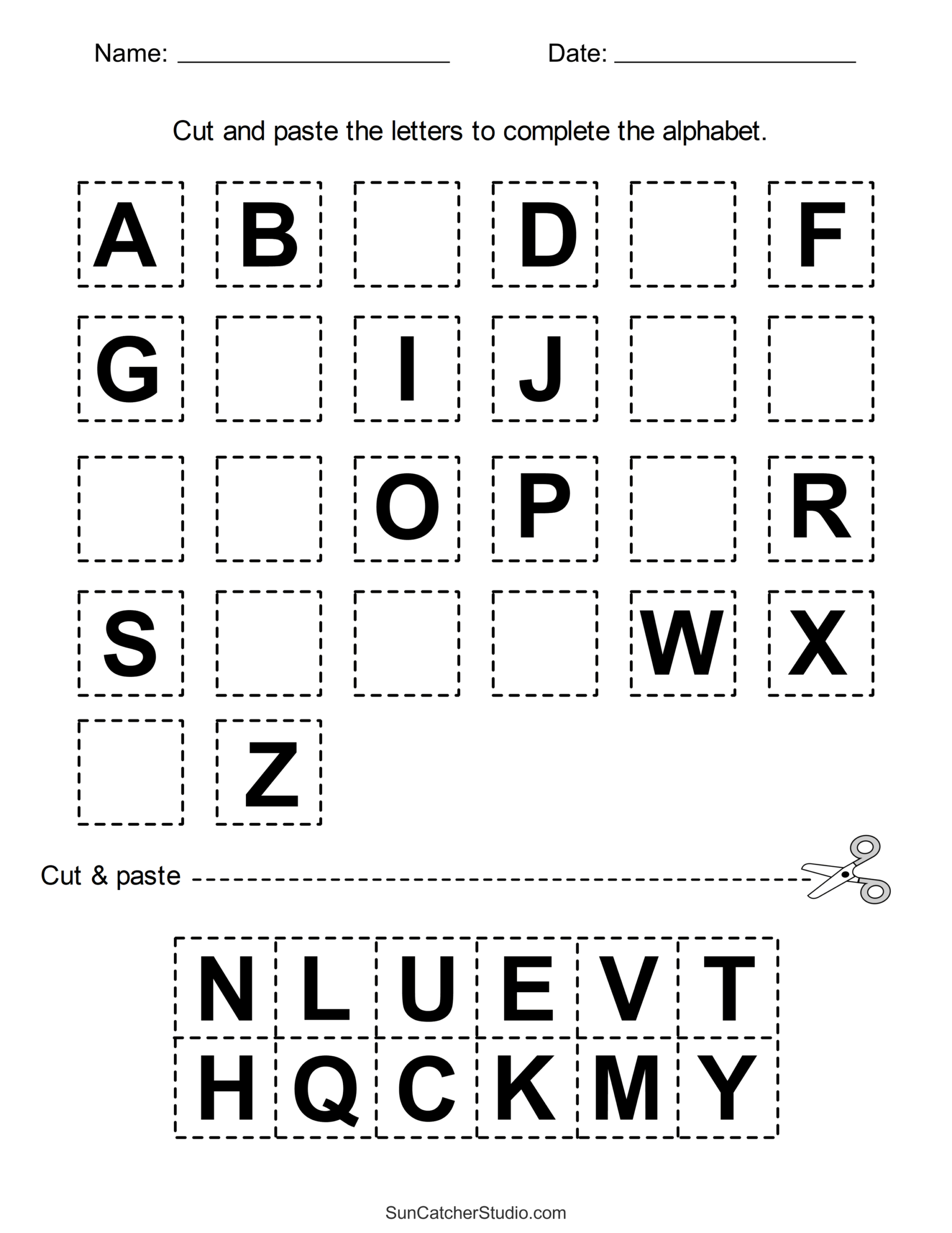 Cut And Paste Worksheets Printable Activities For Kids Free Printables Lettering SVG Files Tools Apps