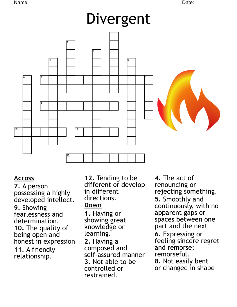 Divergent Crossword WordMint Divergent Crossword WordMint