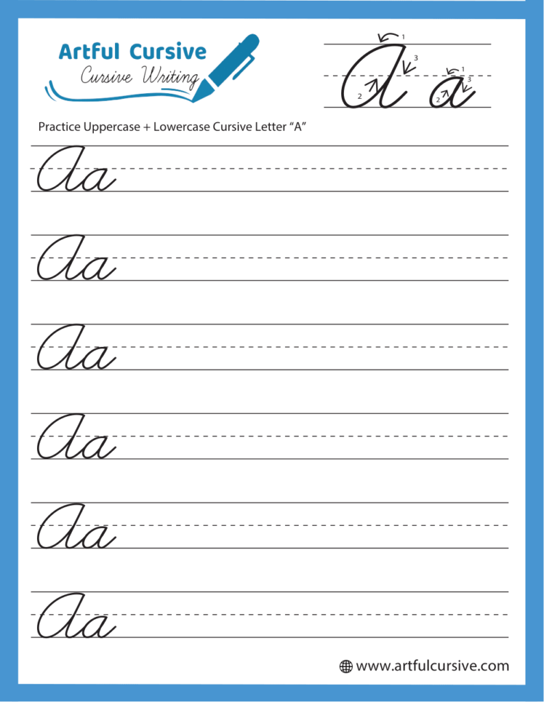 cursive penmanship worksheets