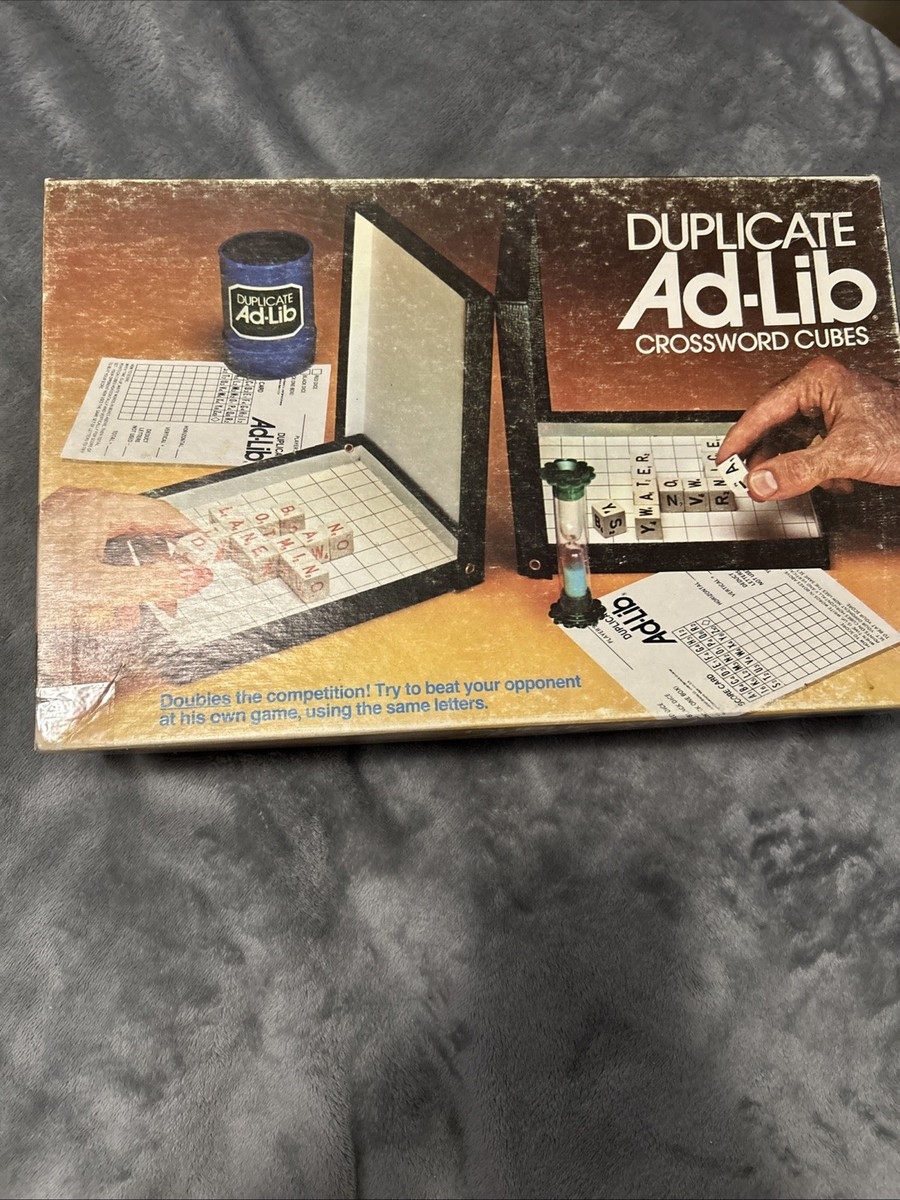 Duplicate Ad Lib Crossword Cubes Game By Lowe 1976 Complete EBay