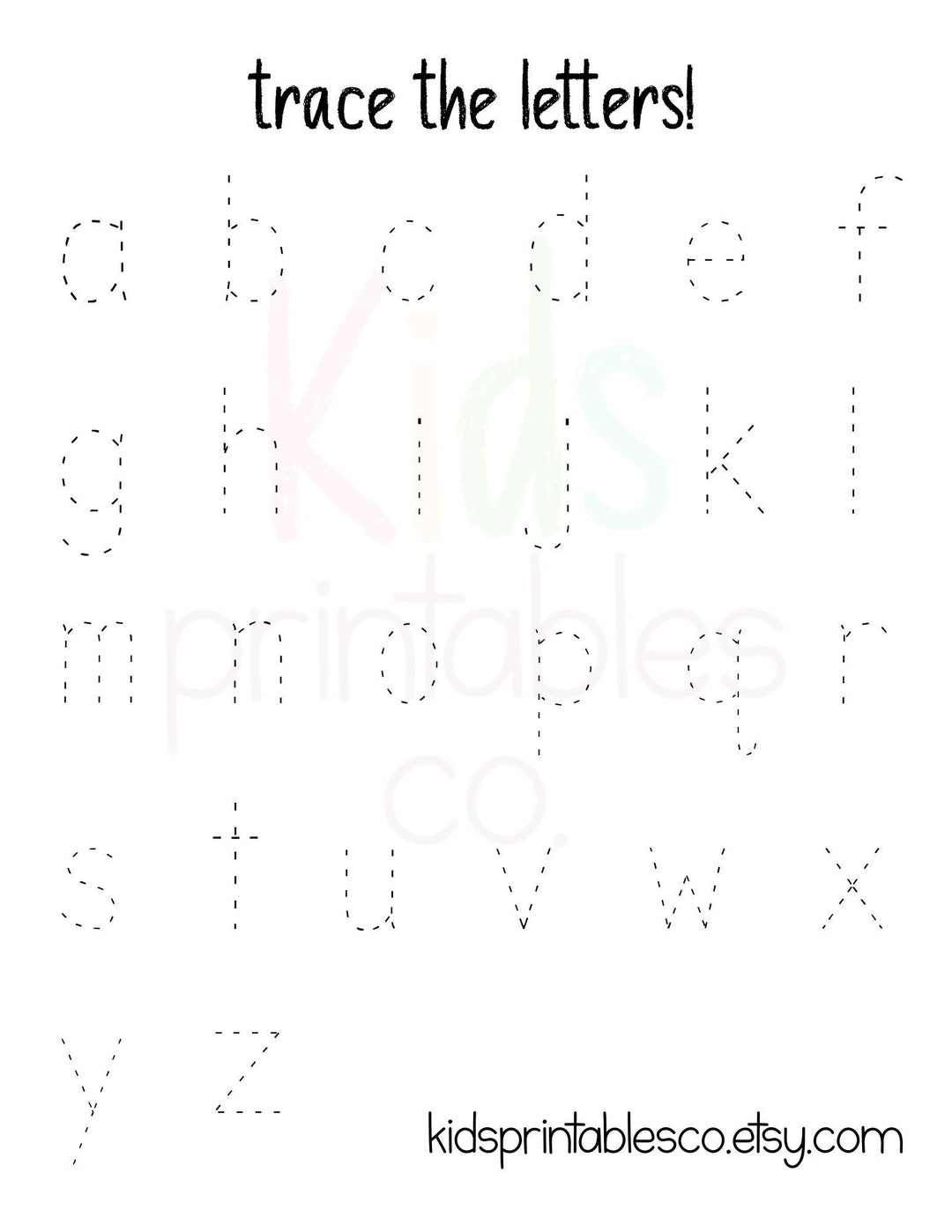 ENGLISH Alphabet Tracing Letter Writing Practice Etsy
